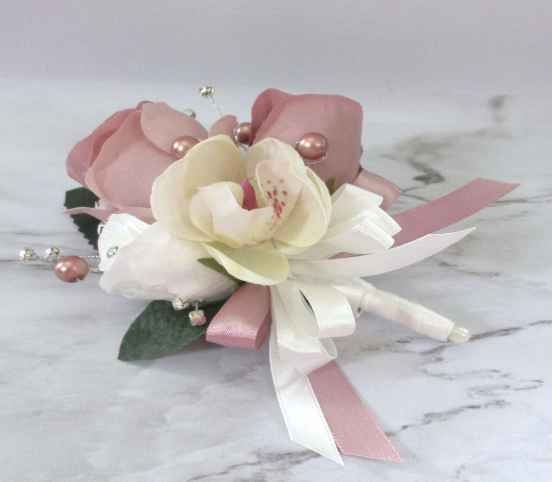 Dusky PInk Mother Of The Bride Corsage, Dusky Pink Pin On Corsage